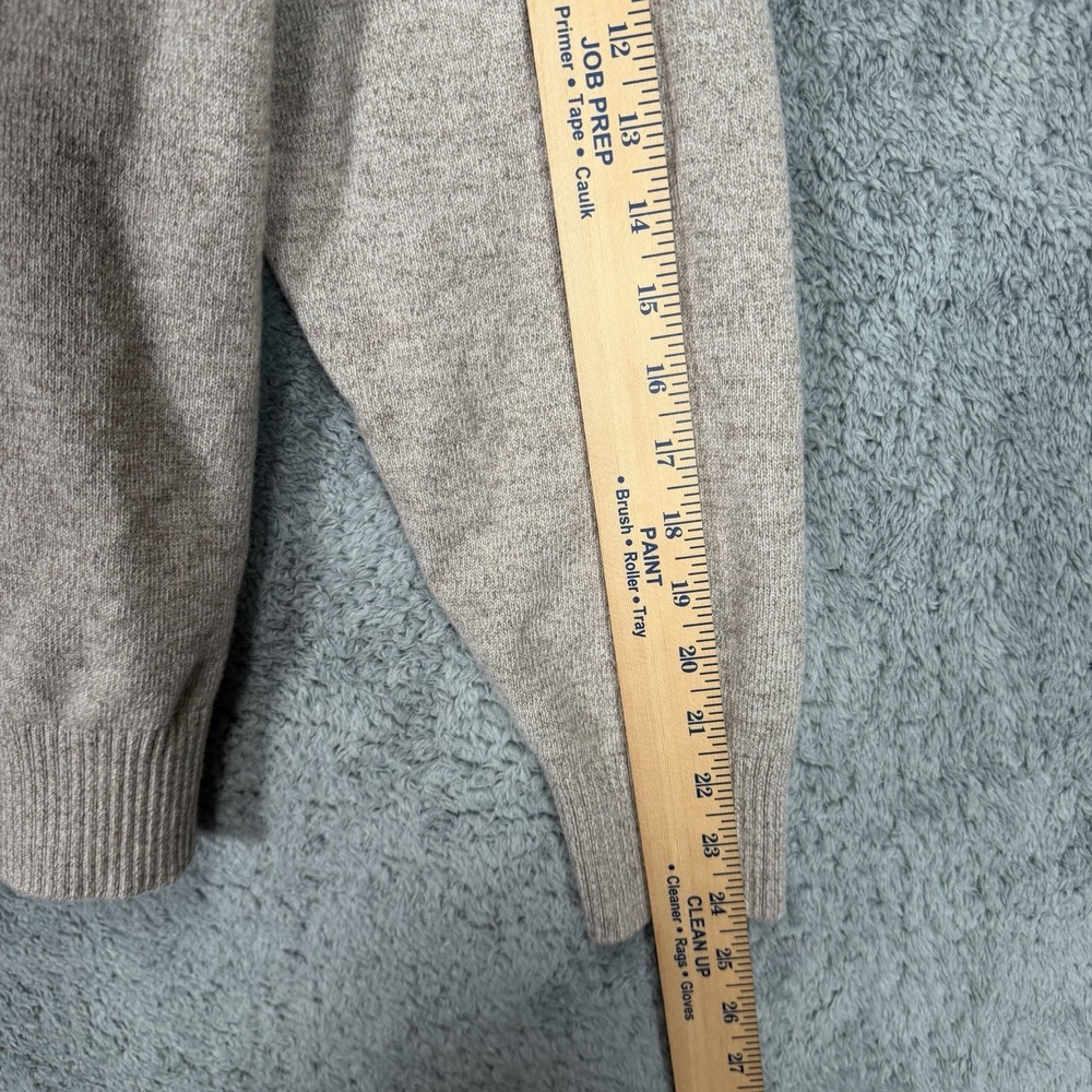 King Ranch Sweater Mens L Heather Beige 100% Wool 1/4 Zip Padded Shoulders - Picture 7 of 7